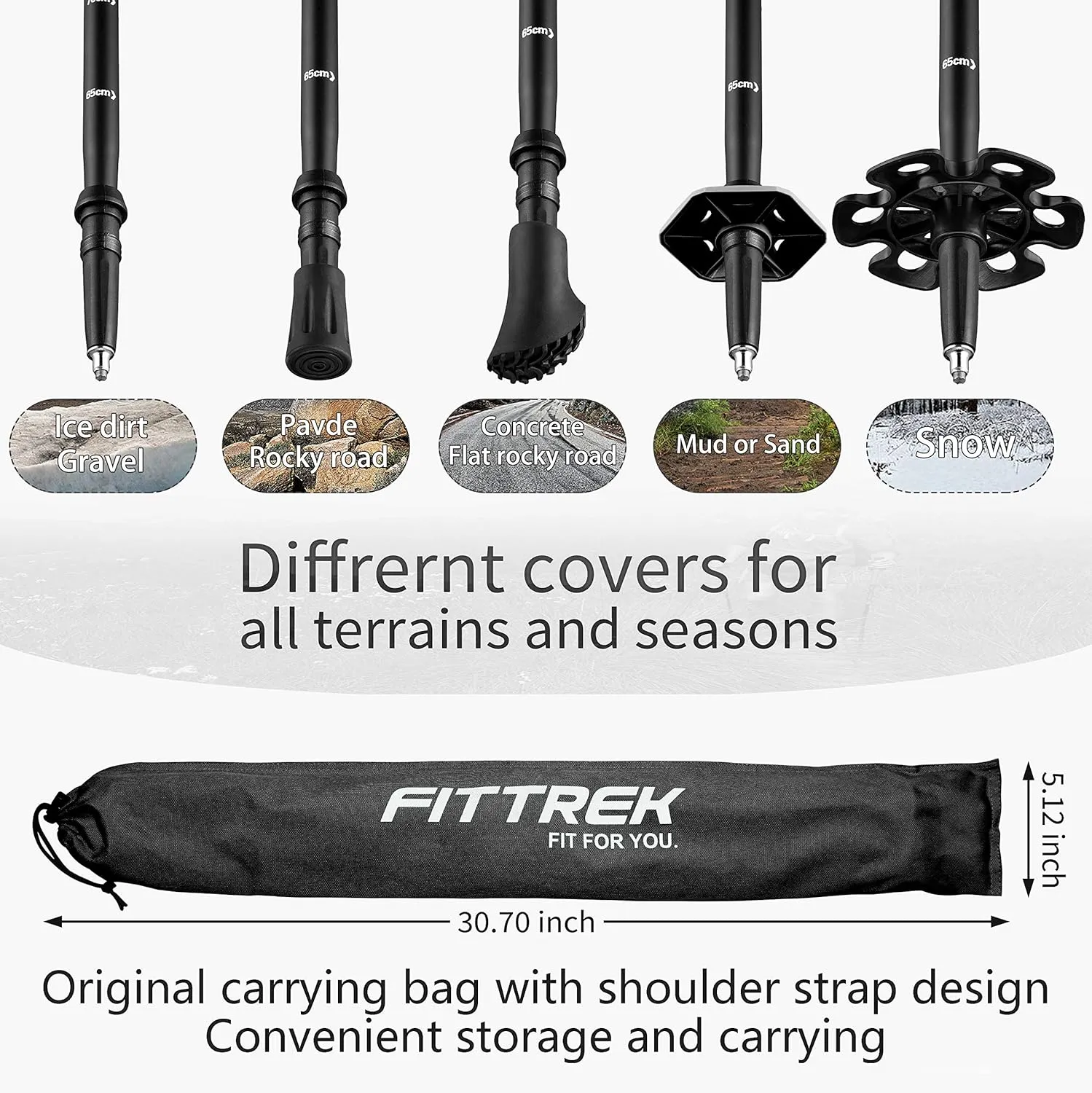 Hiking Poles for Kids - Ultralight Nordic Walking Sticks - Telescopic Child Trekking Poles Collapsible 2 Pack