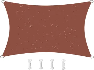 HOMPER Waterproof Sun Shade Sail 95% UV Block, Oxford Fabric, for Patio, Balconies, Lawn Garden, Party, Outdoor Activities (6.5' x 10', Rust Red)