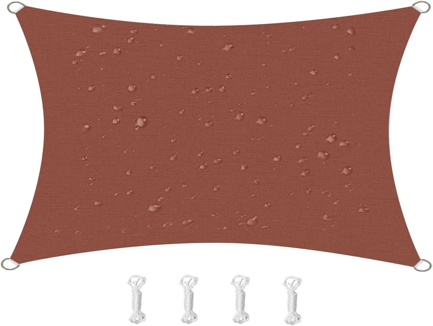 HOMPER Waterproof Sun Shade Sail 95% UV Block, Oxford Fabric, for Patio, Balconies, Lawn Garden, Party, Outdoor Activities (6.5' x 10', Rust Red)
