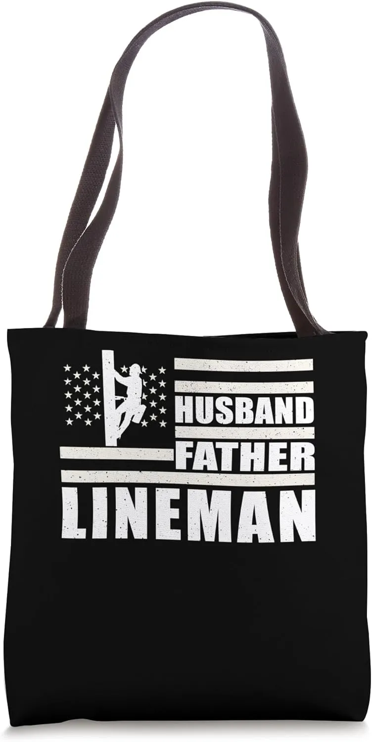 Husband Father Lineman Tower Climber Fathers Day Tote Bag