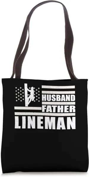 Husband Father Lineman Tower Climber Fathers Day Tote Bag