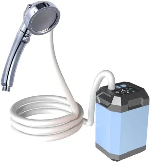 HXBER Portable Cordless Camping Shower Outdoor Electric Shower Pump Reable Shower Large ty Hiking Traveling Shower Digital Display Bathe Tool