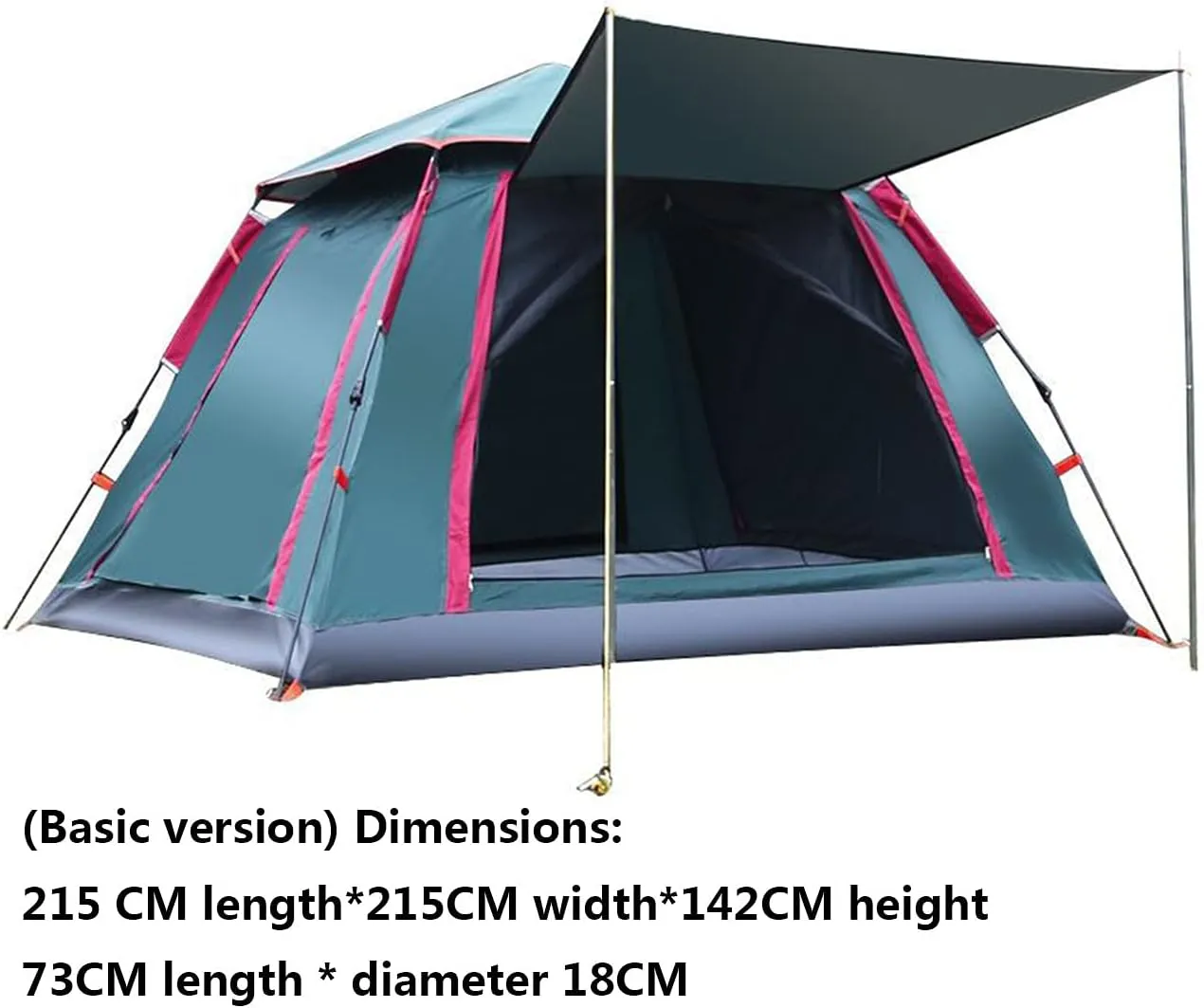 Hydraulic Tent Canopy for Camping Automatic Tents,3-4 People Beach High-Density Silver Rubber Fabric Camping Tent,Family Outdoor Picnic