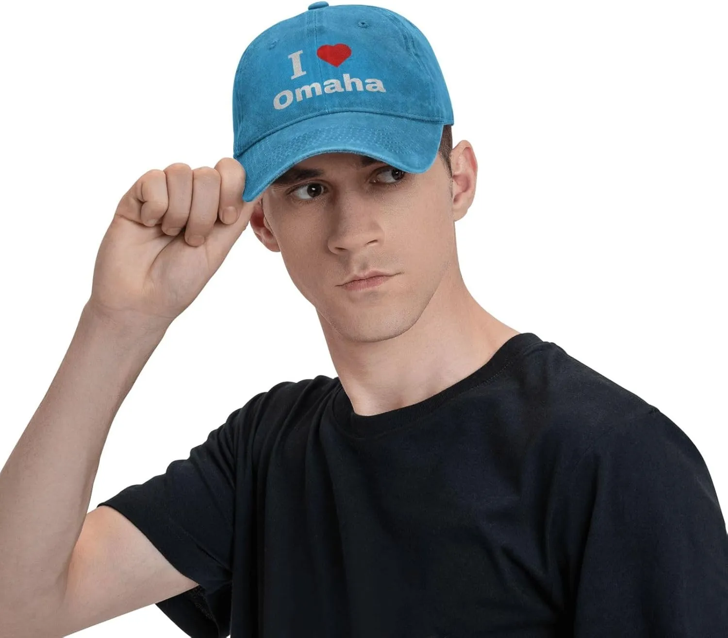 I Love Omaha Baseball Cap for Men Women Adjustable Vintage Washed Golf Dad Hat 100% Cotton Hats