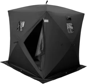 Ice Fishing Tent 300D Oxford Fabric Thicken Waterproof Portable Ice Fishing Shelter with Detachable Ventilation Windows Carry Bag for Outdoor Fishing