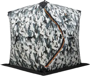 Ice Fishing Winter Shelter 1-2 Person Portable Ice Shanty for Winter Ice Fishing Tent 3-Layer Portable Thermal Hub Tent with Carrying Bag