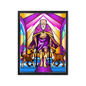 Imagen de San Lazaro con Marco (Viejo San Lazaro,Babalu Aye en Cuba) .Framed 5x7 Artwork of Saint St.Lazarus ready to decor your home