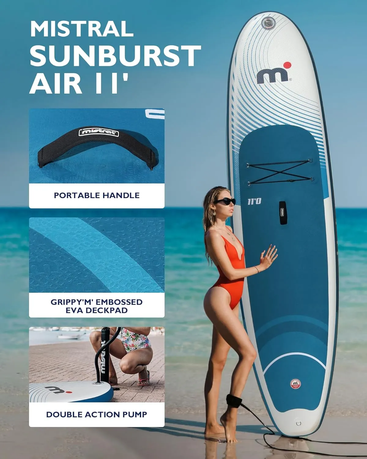 Inflatable Stand Up Paddle Boards with Premium SUP Accessories, Ultra-Light SUP Board, Wide Stable Design, Non-Slip Comfort Deck for Youth & Adults
