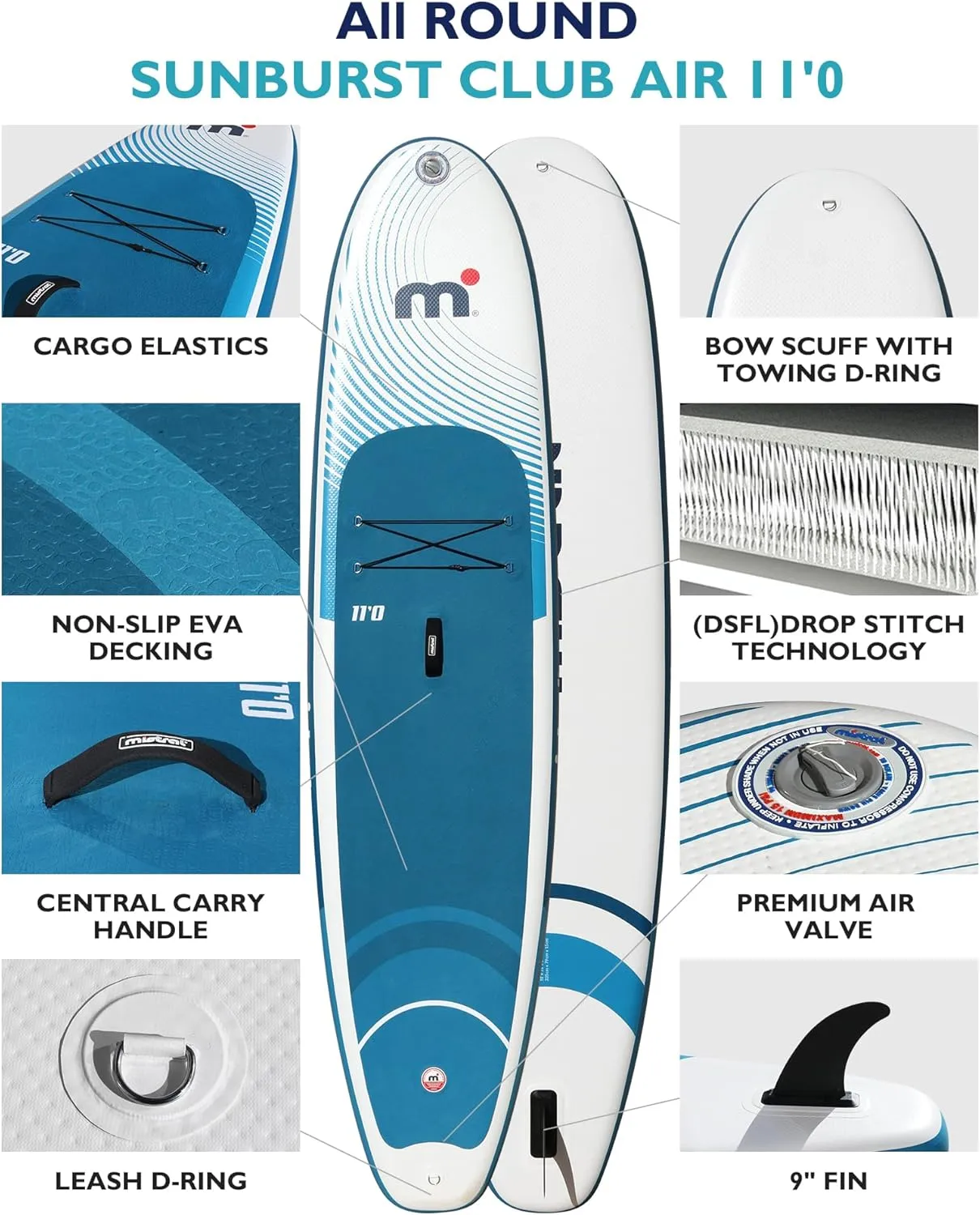 Inflatable Stand Up Paddle Boards with Premium SUP Accessories, Ultra-Light SUP Board, Wide Stable Design, Non-Slip Comfort Deck for Youth & Adults