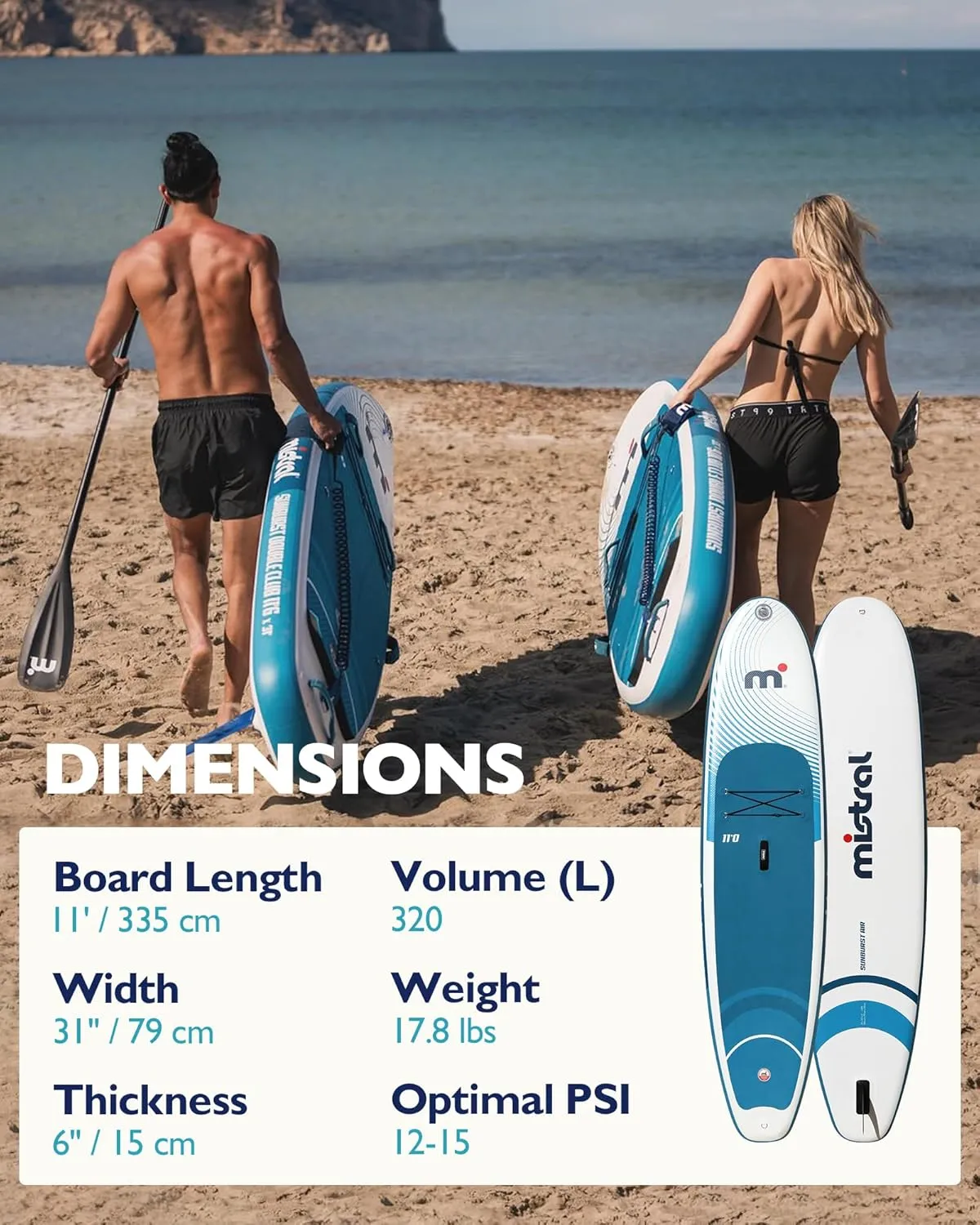Inflatable Stand Up Paddle Boards with Premium SUP Accessories, Ultra-Light SUP Board, Wide Stable Design, Non-Slip Comfort Deck for Youth & Adults