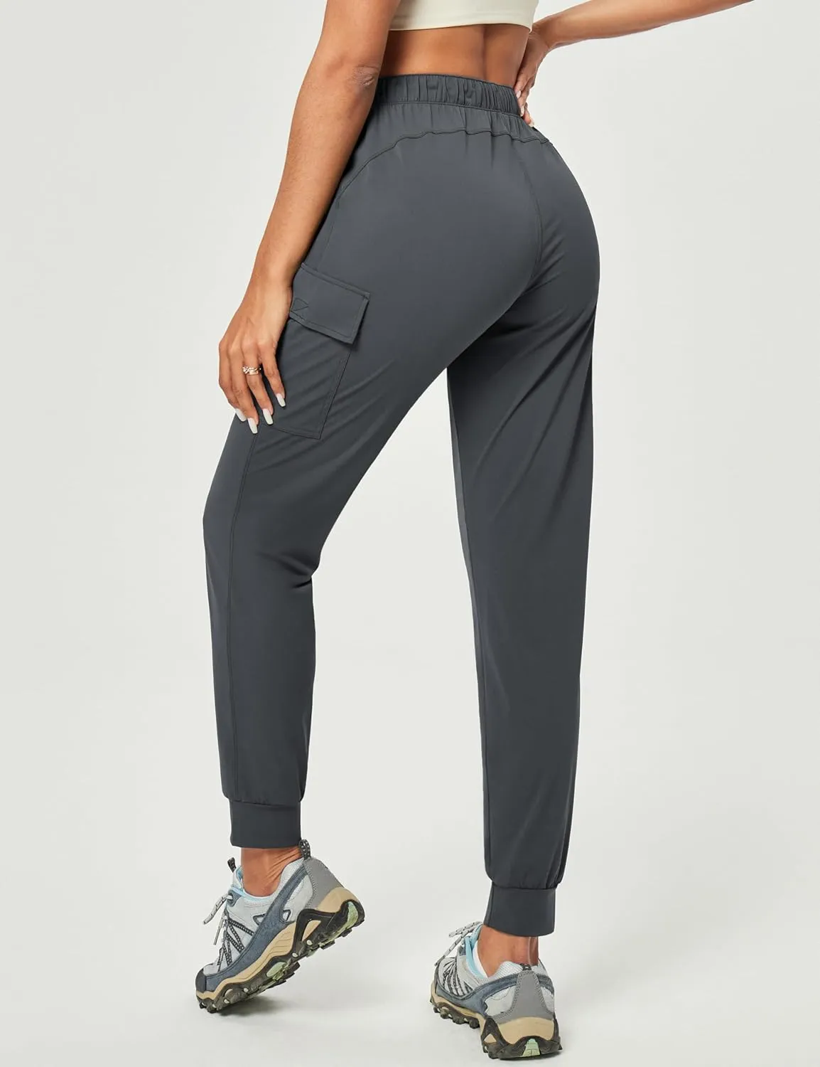 IUGA Women's Hiking Pants Cargo Joggers for Women with Pockets Lightweight Stretchy Quick Dry Travel Athletic Outdoor UPF50 
