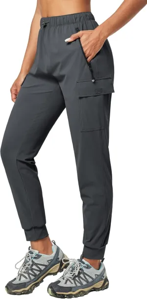 IUGA Women's Hiking Pants Cargo Joggers for Women with Pockets Lightweight Stretchy Quick Dry Travel Athletic Outdoor UPF50 