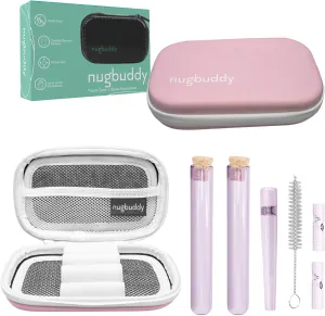 J-Kit - On The go Travel Case Accessory, Carbon Lining - Water Resistant Case - Glass Accessories with Included Tubes, Tips, and More (Pink)