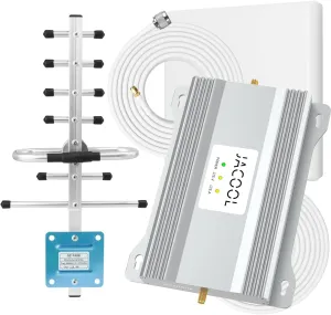 JACOOL Verizon Cell Phone Signal Booster T Mobile ATT Cell Phone Signal Booster Home AT&T Cell Booster Cell Service Booster AT&T Extender Verizon Repeater AT&T Wireless Booster 5G 4G LTE Band12/17/13