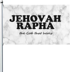 Jehovah Rapha The God Who Heals House Flag,3x5 Ft Flag Single Side Outside,Vivid Color Anti Fading Banners Yard Outdoor Decoration