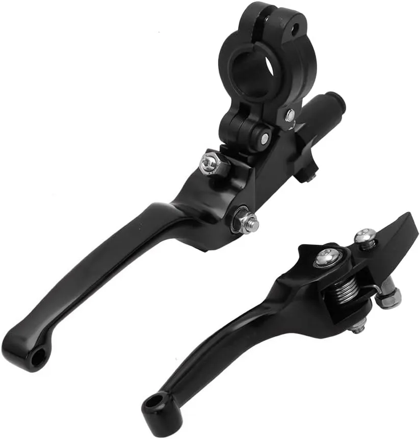 JFG RACING Motorcycle Brake Clutch Lever 7/8'' 22mm Folding Levers Aluminum Alloy Universal for CRF50 KLX SSR TTR 110 125 150 200 250cc Dirt Pit Bike ATV Mini Bike Black