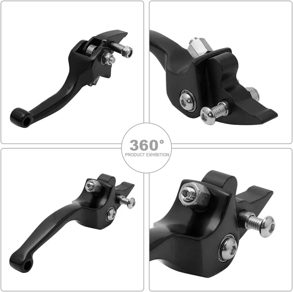 JFG RACING Motorcycle Brake Clutch Lever 7/8'' 22mm Folding Levers Aluminum Alloy Universal for CRF50 KLX SSR TTR 110 125 150 200 250cc Dirt Pit Bike ATV Mini Bike Black
