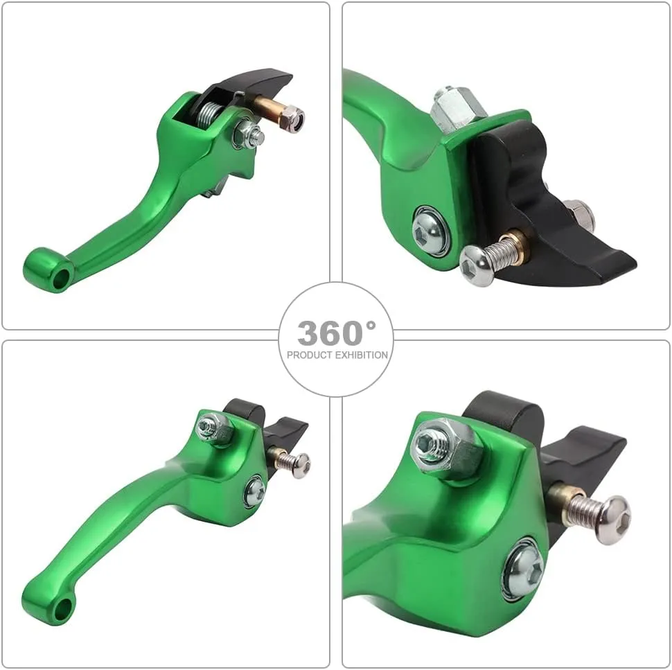 JFG RACING Motorcycle Brake Clutch Lever 7/8'' 22mm Folding Levers Aluminum Alloy Universal for CRF50 KLX SSR TTR 110 125 150 200 250cc Dirt Pit Bike ATV Mini Bike Green