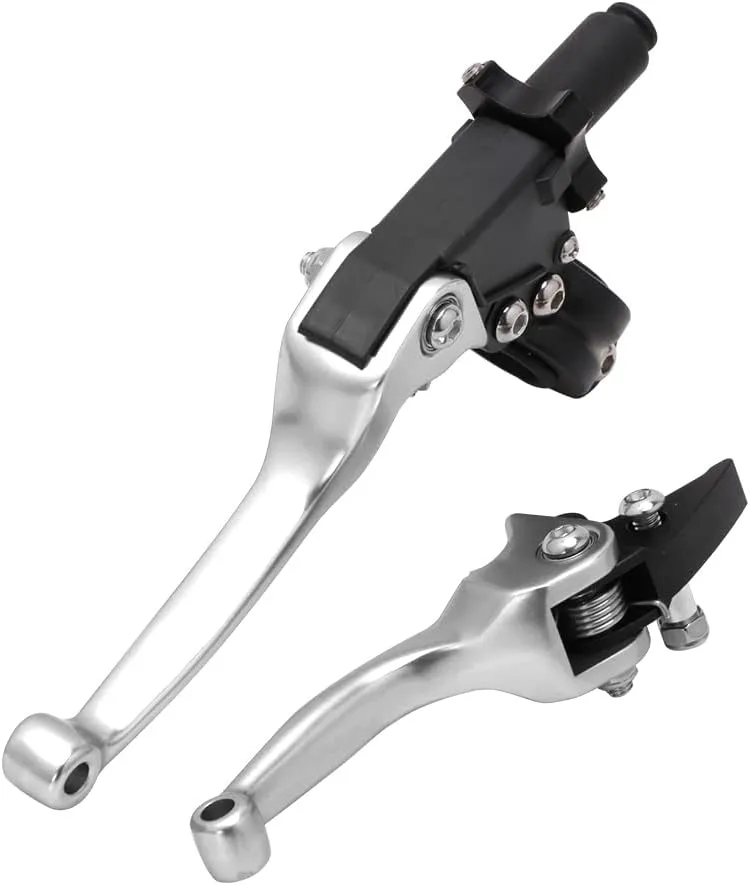 JFG RACING Motorcycle Brake Clutch Lever 7/8" 22mm Folding Levers Aluminum Alloy Universal for CRF50 KLX SSR TTR 110 125 150 200 250cc Dirt Pit Bike ATV Mini Bike Silver