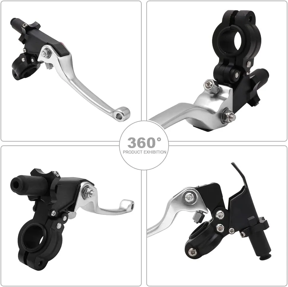 JFG RACING Motorcycle Brake Clutch Lever 7/8" 22mm Folding Levers Aluminum Alloy Universal for CRF50 KLX SSR TTR 110 125 150 200 250cc Dirt Pit Bike ATV Mini Bike Silver