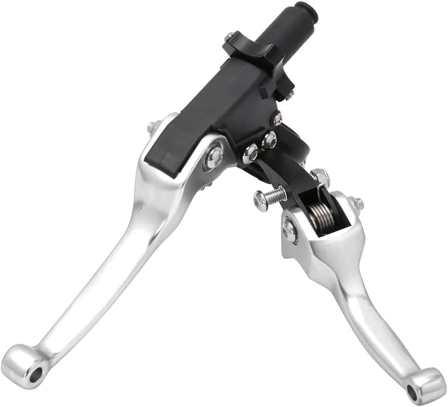 JFG RACING Motorcycle Brake Clutch Lever 7/8" 22mm Folding Levers Aluminum Alloy Universal for CRF50 KLX SSR TTR 110 125 150 200 250cc Dirt Pit Bike ATV Mini Bike Silver