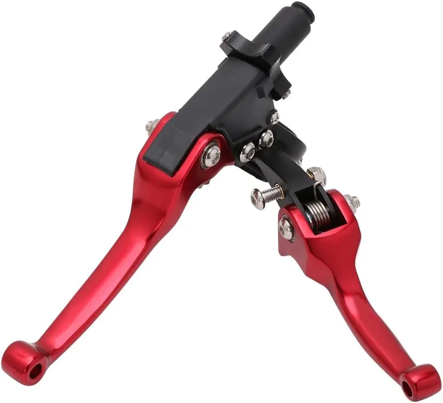 JFG RACING Motorcycle Clutch Brake Lever 7/8'' 22mm Folding Levers Aluminum Alloy Universal for 110cc 125cc 140cc 150cc SSR Apollo RFZ 125 DBX18/19 Xpro Coolster Thumpstar Baja Dirt Pit Bike Red