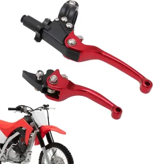 JFG RACING Motorcycle Clutch Brake Lever 7/8'' 22mm Folding Levers Aluminum Alloy Universal for 110cc 125cc 140cc 150cc SSR Apollo RFZ 125 DBX18/19 Xpro Coolster Thumpstar Baja Dirt Pit Bike Red