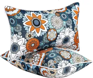 JMGBird 12×20 Inch Outdoor Lumbar Pillows Pack of 2 Waterproof Throw Pillows with Insert Rectangular Decorative Garden Cushion for Home Furniture Patio Coach Sofa