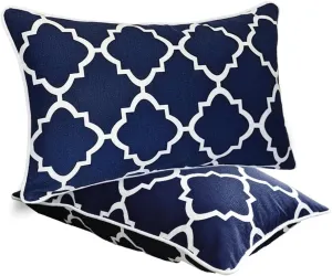JMGBird Outdoor Pillows Waterproof Set of 2 Outdoor Throw Pillows with Insert Included 12×20 Inch Outdoor Lumbar Pillows for Patio Furniture