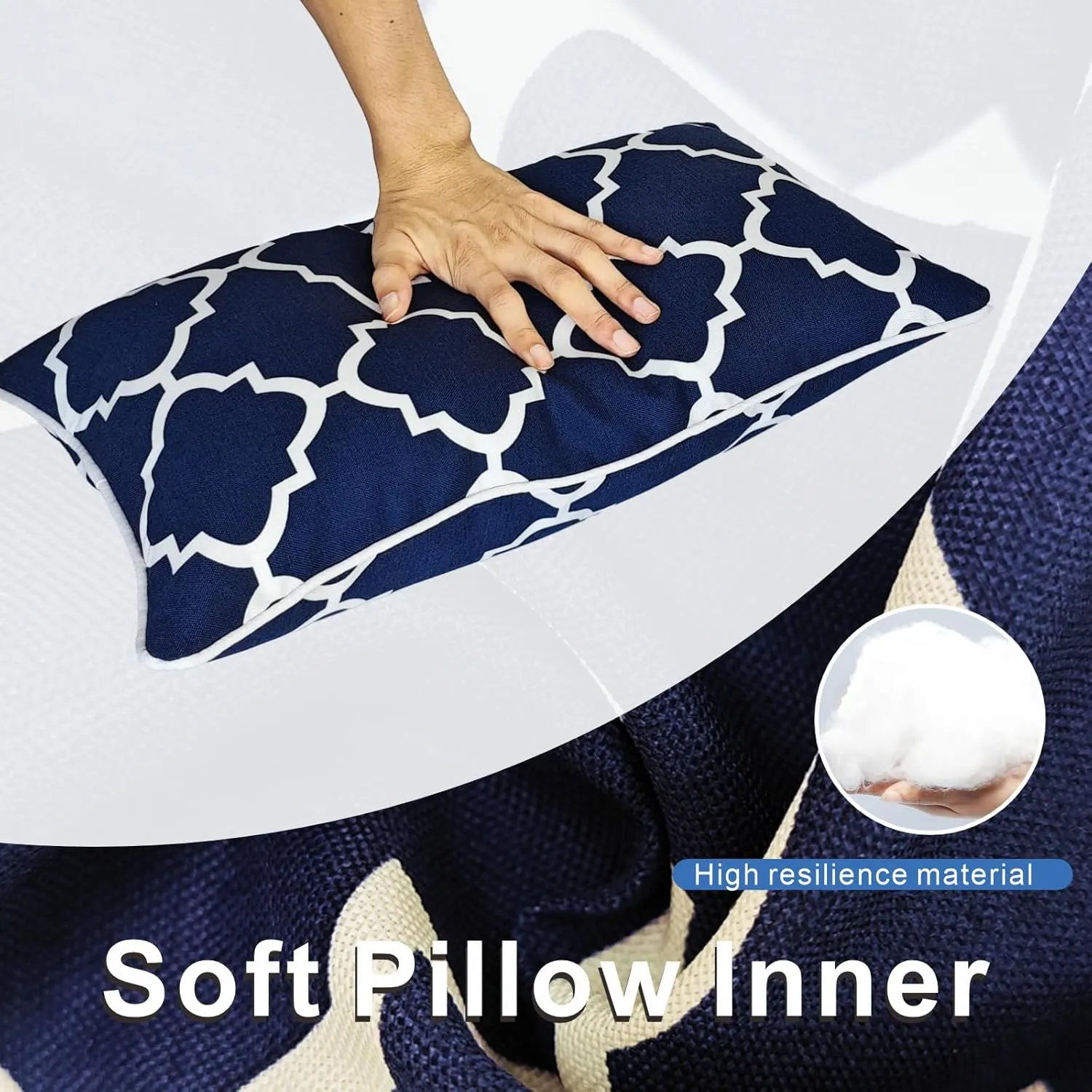 JMGBird Outdoor Pillows Waterproof Set of 2 Outdoor Throw Pillows with Insert Included 12×20 Inch Outdoor Lumbar Pillows for Patio Furniture