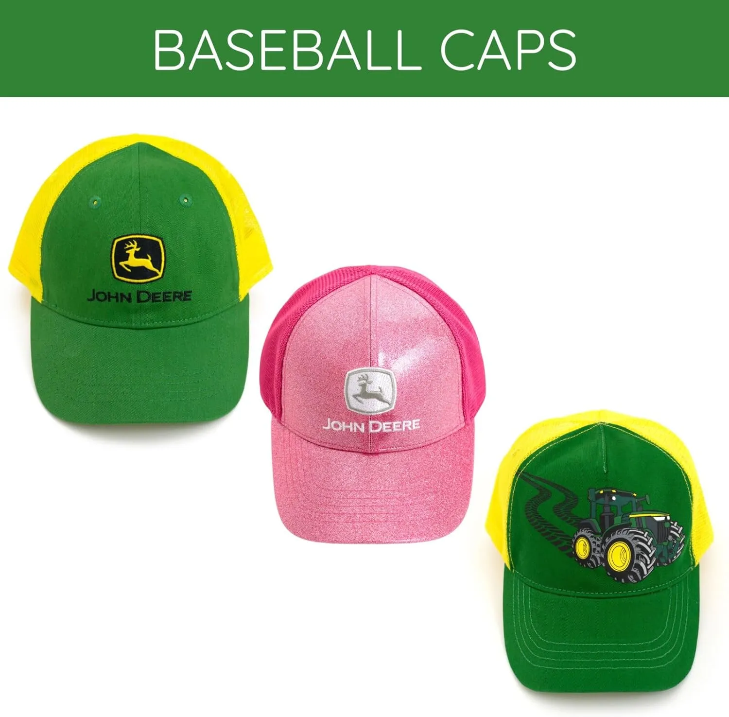 John Deere Mesh Adjustable Snapback Baseball Cap One Size