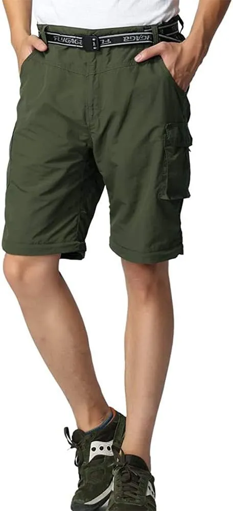 JOMLUN Men’s Hiking Pants Zip Off Cargo Pants Lightweight Quick Dry Convertible Outdoor Shorts