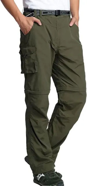 JOMLUN Men’s Hiking Pants Zip Off Cargo Pants Lightweight Quick Dry Convertible Outdoor Shorts