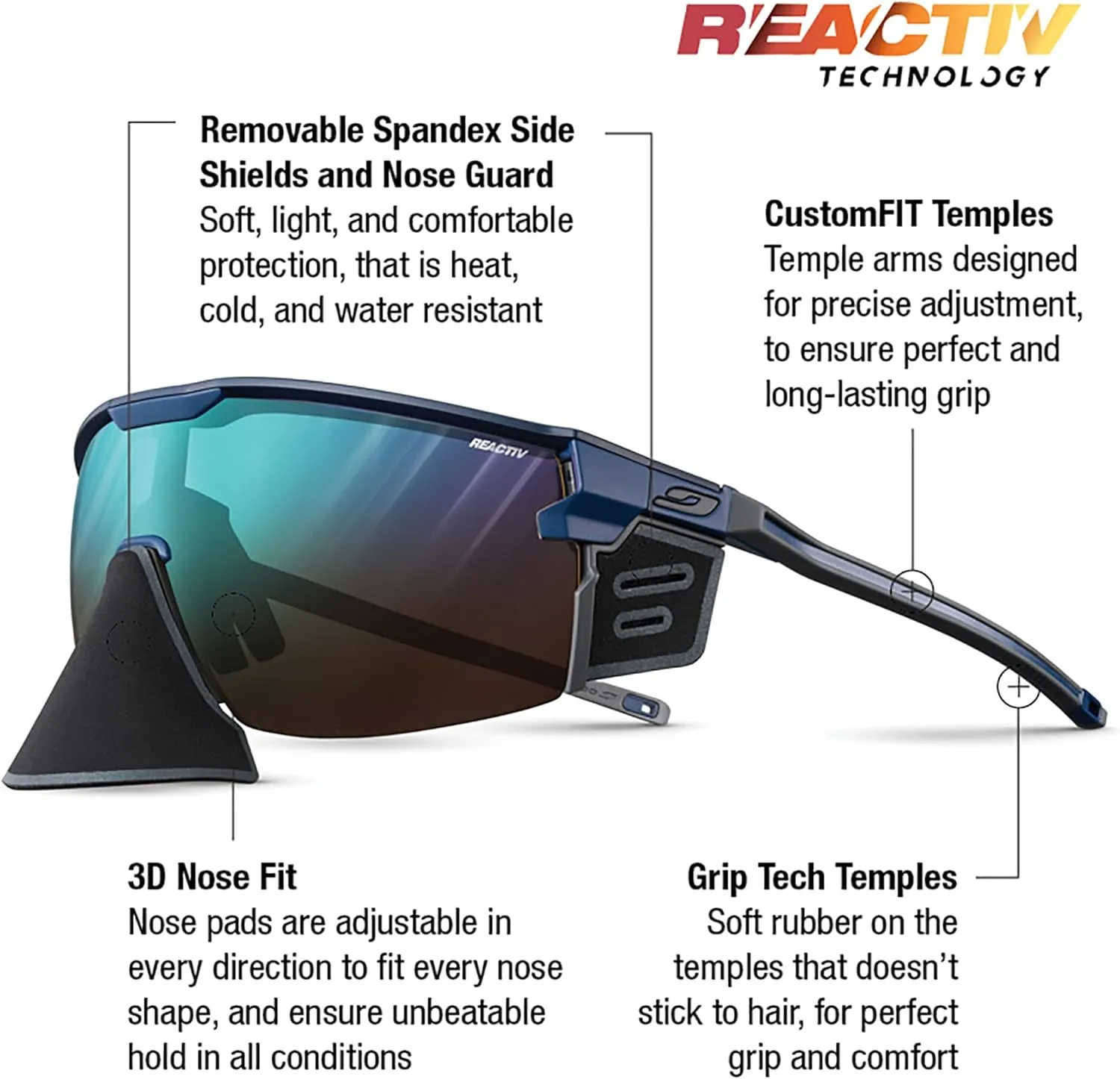 Julbo Ultimate Cover Glacier Glasses Men & Women/Photochromic lenses for Mountaineers, Hiking, Skiing & Snow travel 100% UV