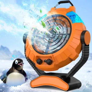 JYew Portable Air Conditioners,Misting Fan With 10000mAh Rechargeable Battery Operated Fan, Outside Camping with Hook USB for Bedroom Outdoor Tents Travel Summer