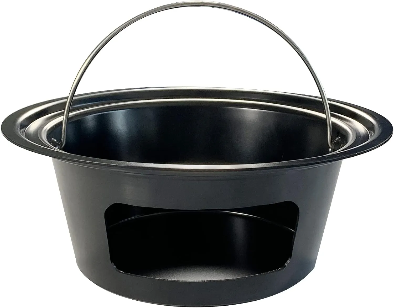 KAMaster Ash Can with Handle for Large Big Green Egg,Charcoal Ash Collector Must Haves Big Green Egg Accessories Carbon Steel Ash Pot High Temperature Resistance with Folding Handle Kamado Ash Basket