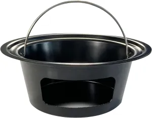 KAMaster Ash Can with Handle for Large Big Green Egg,Charcoal Ash Collector Must Haves Big Green Egg Accessories Carbon Steel Ash Pot High Temperature Resistance with Folding Handle Kamado Ash Basket