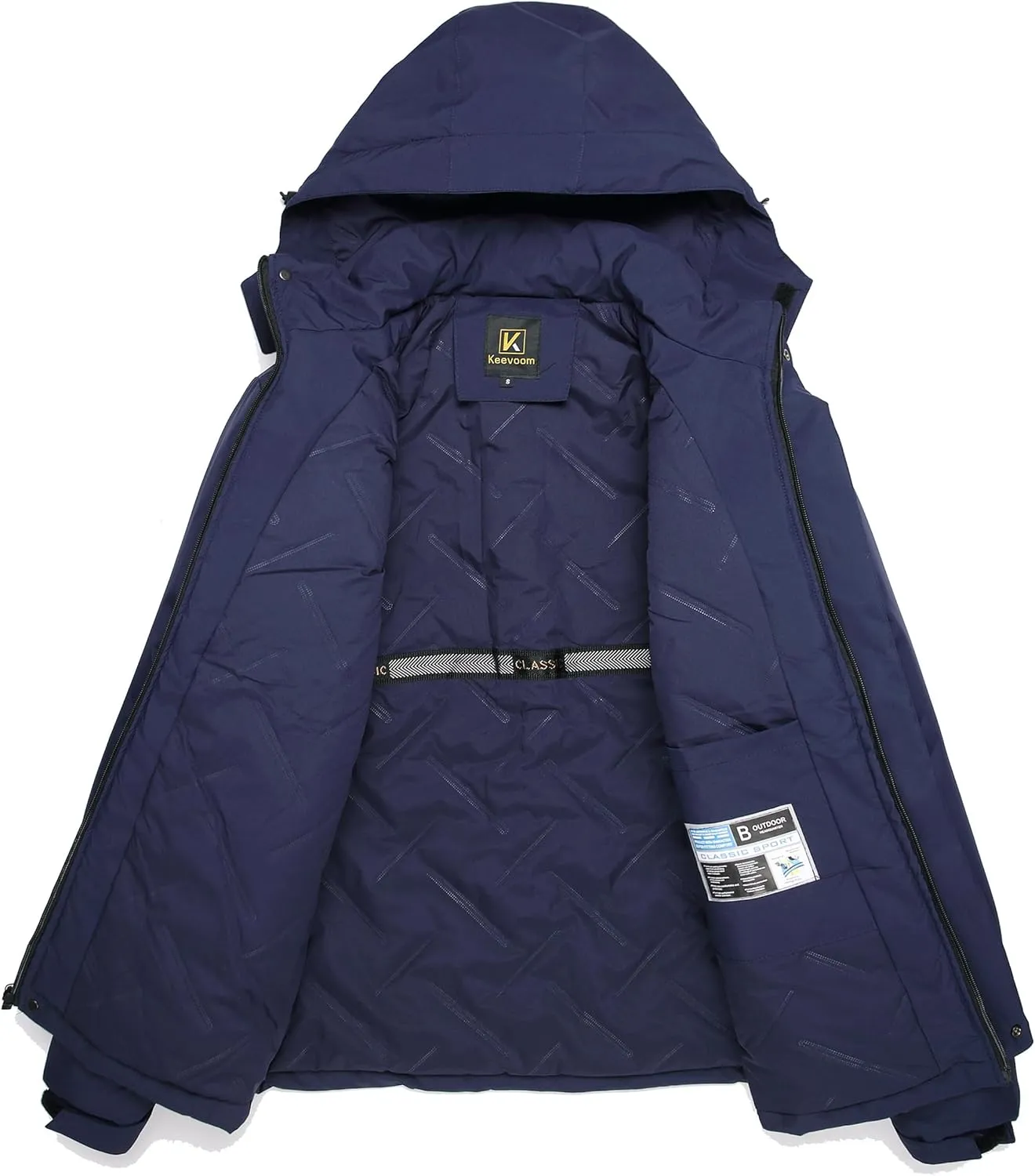 Keevoom Mens Winter Coats Warm Snow Coat Windproof Mountain Raincoat Waterproof Hooded Snowboarding Ski Jackets for Men