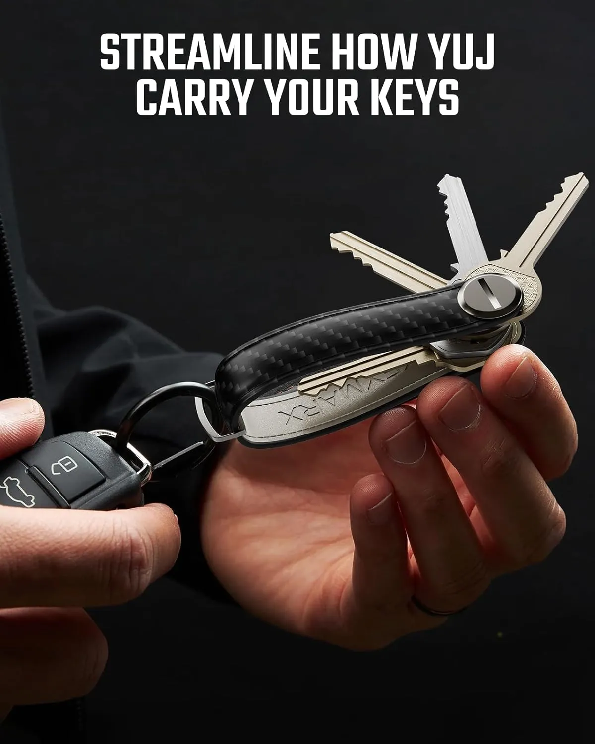 Key Organizer for Men Compact Key Holder Minimalist Key Case Metal Key Chain Key Holder for Keychain Secures 2-5 Keys