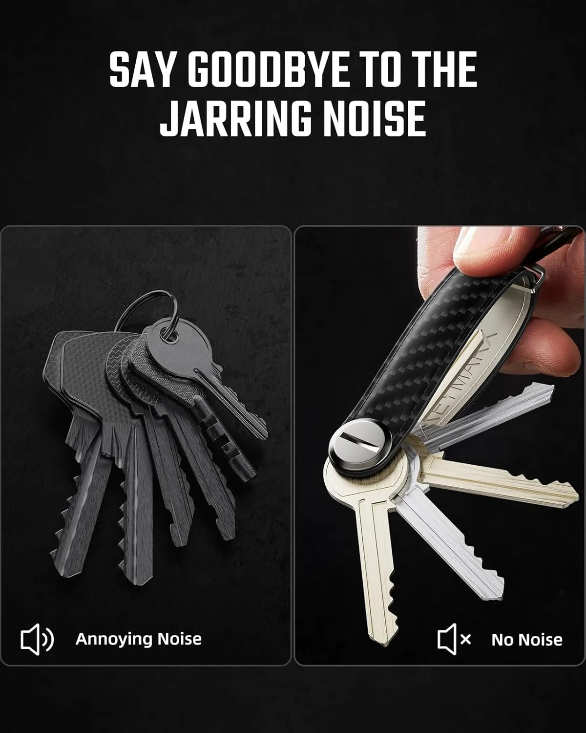 Key Organizer for Men Compact Key Holder Minimalist Key Case Metal Key Chain Key Holder for Keychain Secures 2-5 Keys