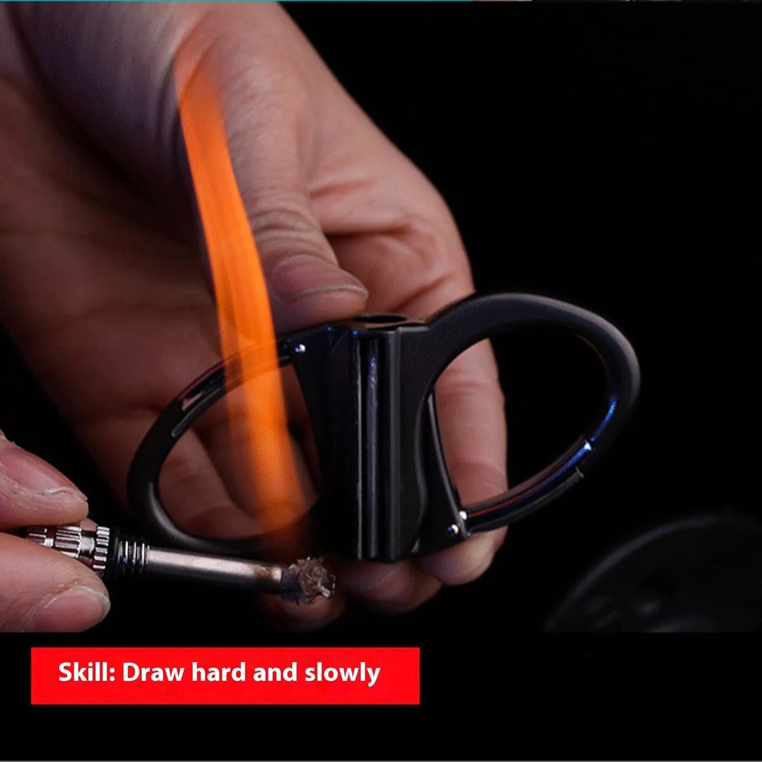Keychain Lighter Matches, Keychain fire Starter, refillable Kerosene Emergency igniter, Reusable Outdoor Survival Gear for Camping, Hiking, Permanent and Durable Lighter(Black Gold Silver)