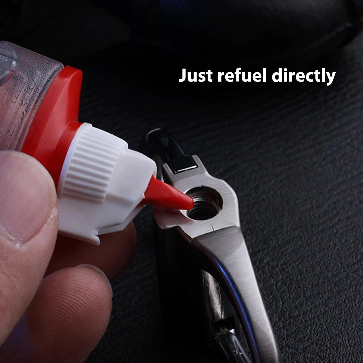 Keychain Lighter Matches, Keychain fire Starter, refillable Kerosene Emergency igniter, Reusable Outdoor Survival Gear for Camping, Hiking, Permanent and Durable Lighter(Black Gold Silver)