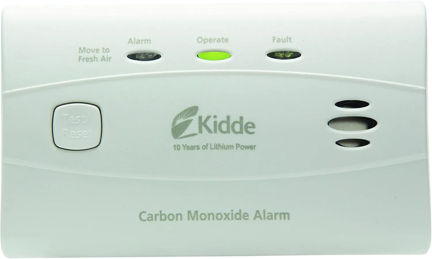 Kidde Carbon Monoxide Detector with 10-Year Battery, 3 LEDs, Replacement Indicator, Test-Reset Button