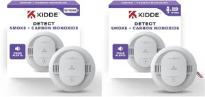 Kidde Smoke & Carbon Monoxide Detectors, 10-Year Battery Powered & Hardwired, Voice Alerts