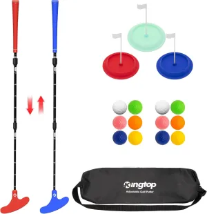 KINGTOP Adjustable Golf Putters for Men and Women, Right and Left Handed Two-Way Golf Putter Club for Kids | Teens | Adults, Putting Training Combo Pack with Putting Cup and Practice Foam Balls