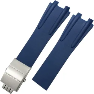 KLVN Convex Silicone Rubber Watch Strap 26mm Fit for Athens Ulysse Nardin Watchband Folding Buckle Men Sports Waterproof Bracelets