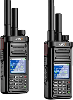 KSUN 4G POC Network Radio Walkie Talkies Long Range 1000 Miles, Handheld UHF Dual Mode & Antenna Relay Function,Gifts for Outdoor Hiking, Camping KSUN CT58 (2 Pack, Without Sim Card)