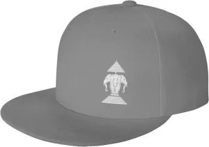 Laos Three Headed Elephant Flat Brim Baseball Cap Men's and Women's Adjustable Hat Black