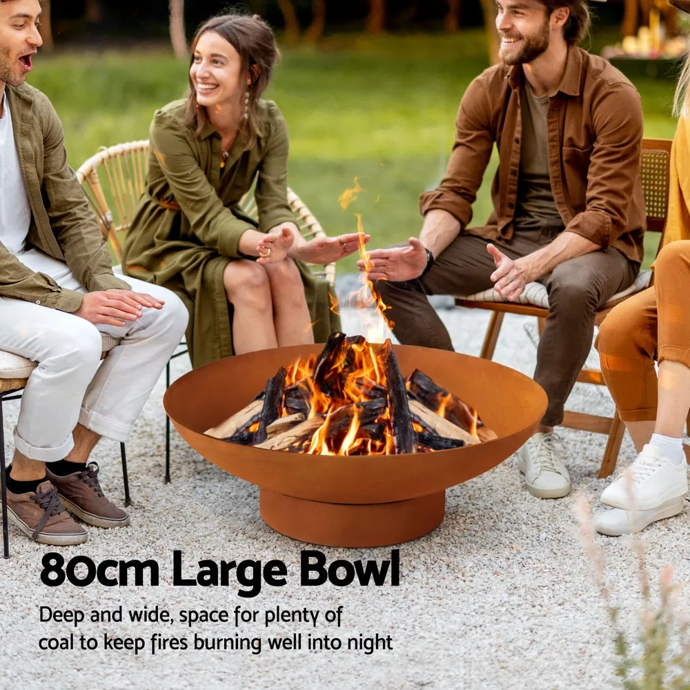Large Fire Pit (80cm) - Oxidized Iron