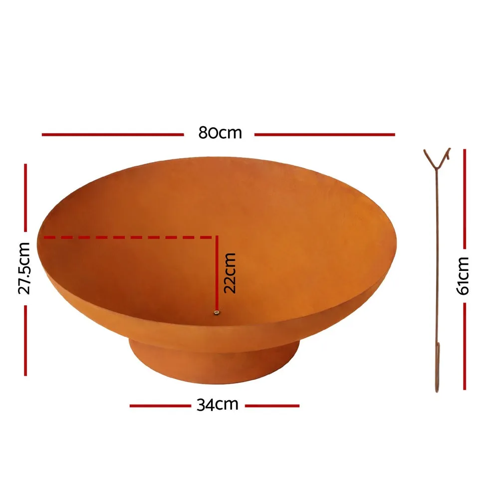 Large Fire Pit (80cm) - Oxidized Iron